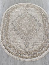 Пушистый ковер MOSSO 27226A BEIGE / NAVY Овал