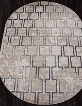 Пушистый ковер SIERRA F353 BEIGE-BLUE Овал