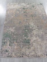 Пушистый круглый ковер LIMAN F163 GRAY-GREEN